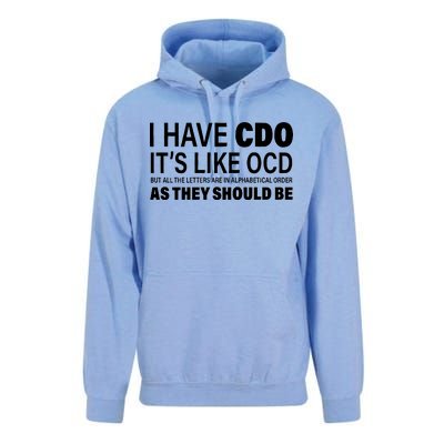 I Have CDO Its Like OCD But In Alphabetical Order Unisex Surf Hoodie