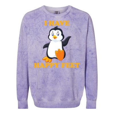 I Have Happy Feet Colorblast Crewneck Sweatshirt