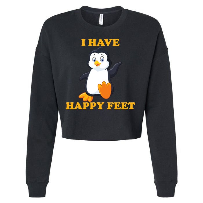 I Have Happy Feet Cropped Pullover Crew