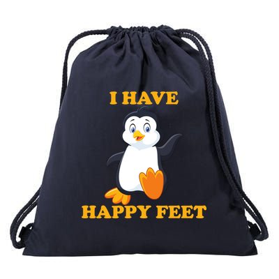 I Have Happy Feet Drawstring Bag