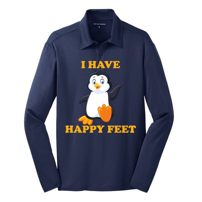 I Have Happy Feet Silk Touch Performance Long Sleeve Polo