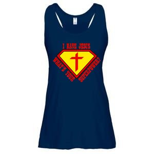 I have Jesus What's Your Superpower Ladies Essential Flowy Tank