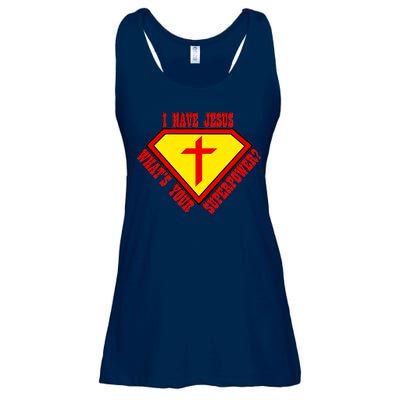 I have Jesus What's Your Superpower Ladies Essential Flowy Tank