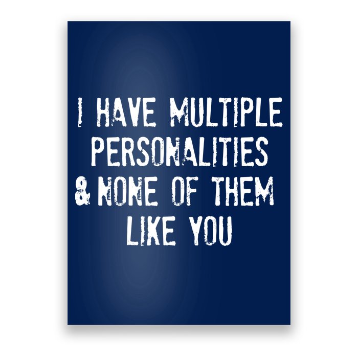 I Have Multiple Personalities And None Of Them Like You Poster