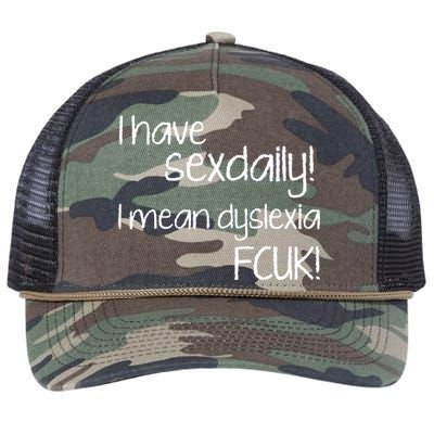 I Have Sex Daily Dyslexia Retro Rope Trucker Hat Cap