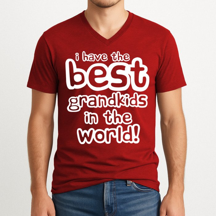 I Have The Best Grandkids In The World V-Neck T-Shirt