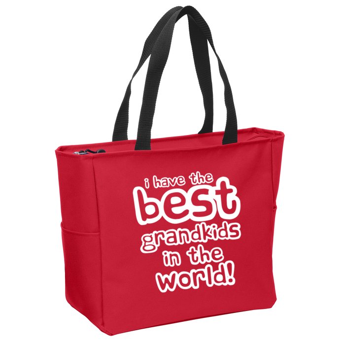 I Have The Best Grandkids In The World Zip Tote Bag