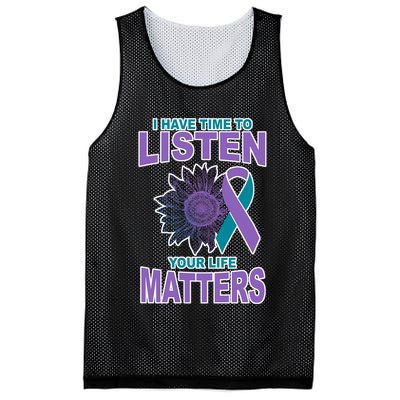 I Have Time To Listen Your Life Matters Suicide Prevention Mesh Reversible Basketball Jersey Tank