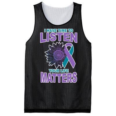 I Have Time To Listen Your Life Matters Suicide Prevention Mesh Reversible Basketball Jersey Tank