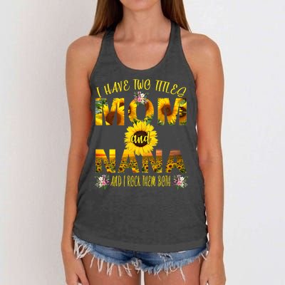 I Have Two Titles Mom And Nana Women's Knotted Racerback Tank