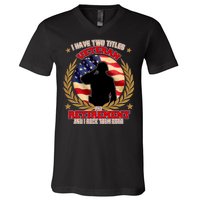 I Have Two Titles Veteran And Retirement V-Neck T-Shirt