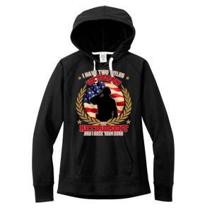 I Have Two Titles Veteran And Retirement Women's Fleece Hoodie