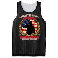 I Have Two Titles Veteran And Retirement Mesh Reversible Basketball Jersey Tank