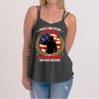 I Have Two Titles Veteran And Retirement Women's Strappy Tank