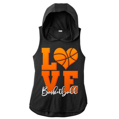 I Heart Basketball Ladies PosiCharge Tri-Blend Wicking Draft Hoodie Tank