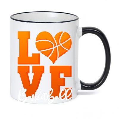 I Heart Basketball 11oz Black Color Changing Mug