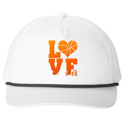 I Heart Basketball Snapback Five-Panel Rope Hat