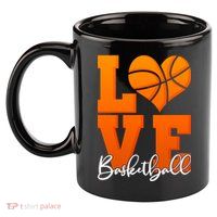 I Heart Basketball 11oz C Handle Ceramic Mug
