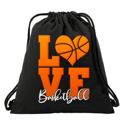 I Heart Basketball Drawstring Bag