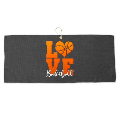 I Heart Basketball Large Microfiber Waffle Golf Towel