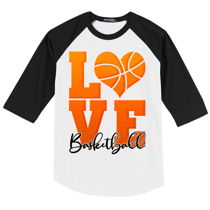 I Heart Basketball Baseball Sleeve Shirt