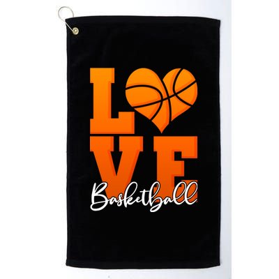 I Heart Basketball Platinum Collection Golf Towel