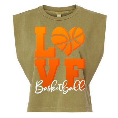 I Heart Basketball Garment-Dyed Women's Muscle Tee