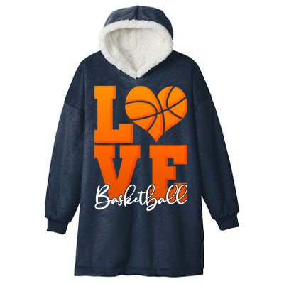 I Heart Basketball Hooded Wearable Blanket