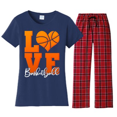 I Heart Basketball Women's Flannel Pajama Set