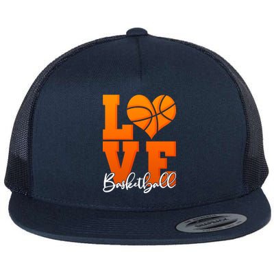 I Heart Basketball Flat Bill Trucker Hat