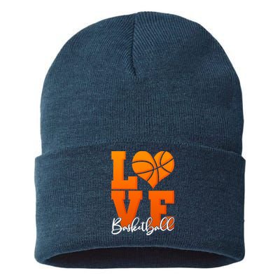 I Heart Basketball Sustainable Knit Beanie