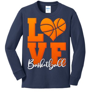 I Heart Basketball Kids Long Sleeve Shirt