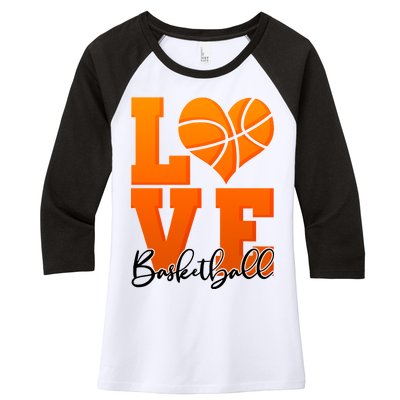 I Heart Basketball Women's Tri-Blend 3/4-Sleeve Raglan Shirt