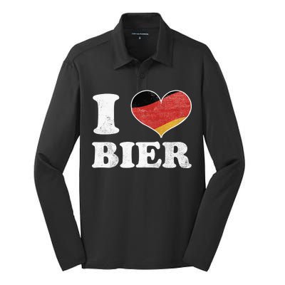 I Heart Beer Oktoberfest Silk Touch Performance Long Sleeve Polo