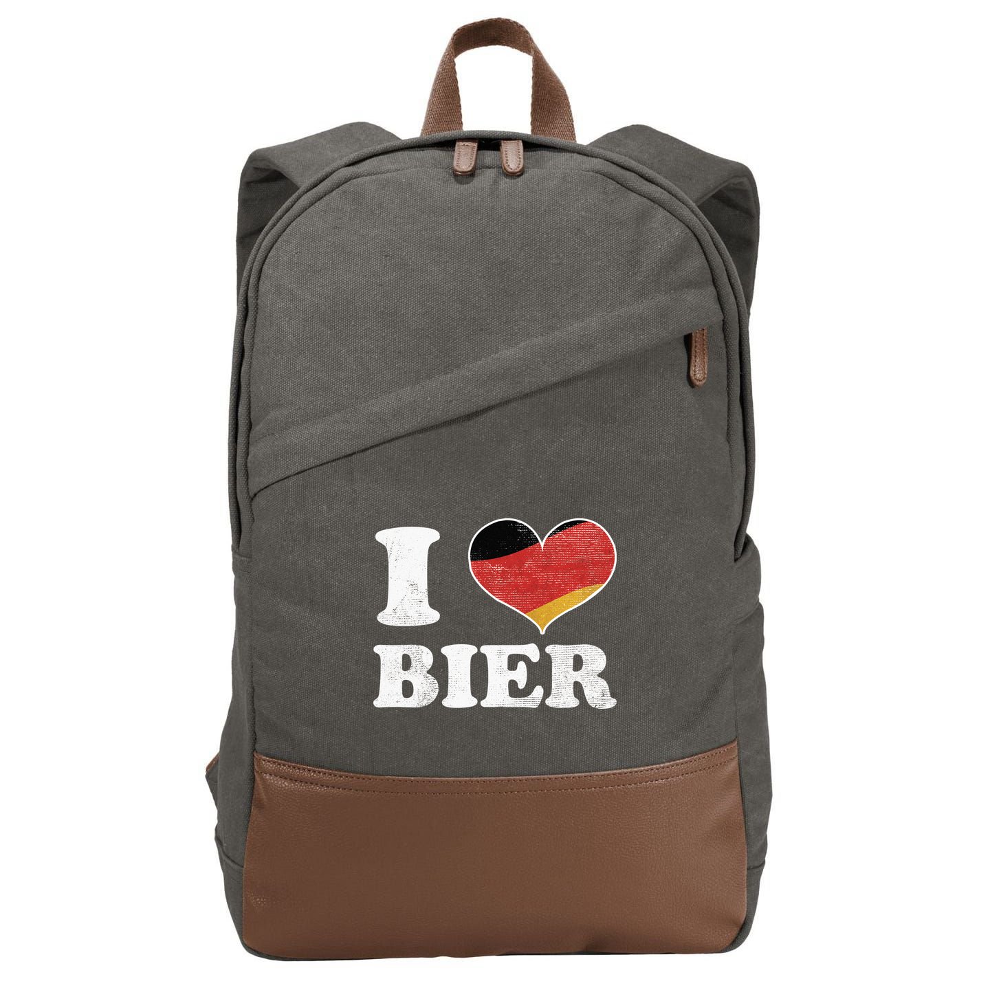 I Heart Beer Oktoberfest Cotton Canvas Backpack