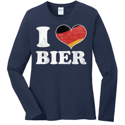 I Heart Beer Oktoberfest Ladies Long Sleeve Shirt