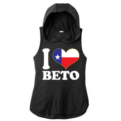 I Heart Beto Ladies PosiCharge Tri-Blend Wicking Draft Hoodie Tank