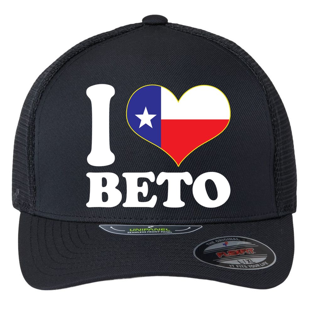 I Heart Beto Flexfit Unipanel Trucker Cap