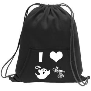 I Heart Boo Beez Sweatshirt Cinch Pack Bag