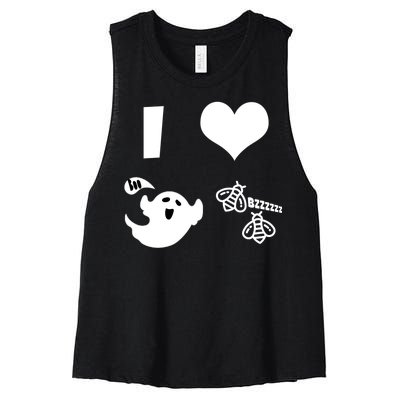 I Heart Boo Beez Women's Racerback Cropped Tank