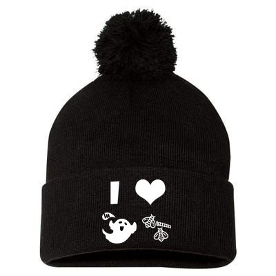 I Heart Boo Beez Pom Pom 12in Knit Beanie