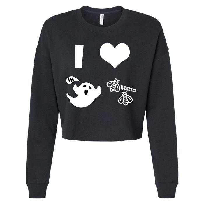 I Heart Boo Beez Cropped Pullover Crew