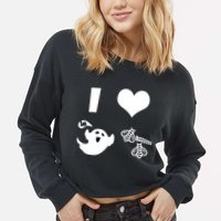 I Heart Boo Beez Cropped Pullover Crew