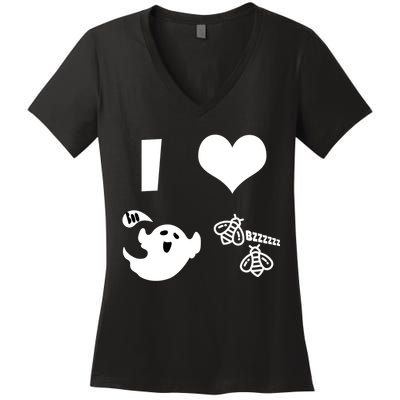 I Heart Boo Beez Women's V-Neck T-Shirt
