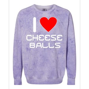 I Heart Cheese Balls Colorblast Crewneck Sweatshirt