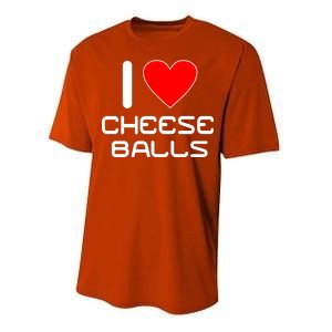 I Heart Cheese Balls Performance Sprint T-Shirt