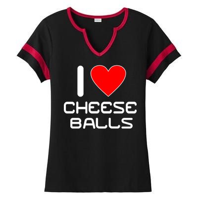 I Heart Cheese Balls Ladies Halftime Notch Neck Tee