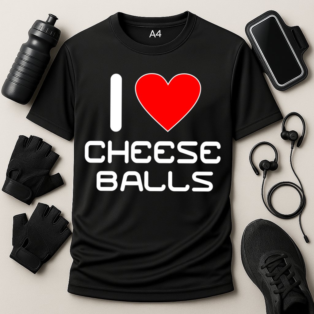 I Heart Cheese Balls Cooling Performance Crew T-Shirt