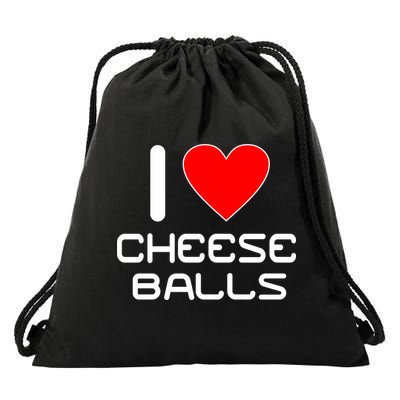 I Heart Cheese Balls Drawstring Bag