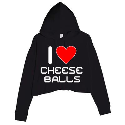 I Heart Cheese Balls Crop Fleece Hoodie